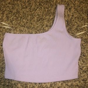 One shoulder crop top- Lavender